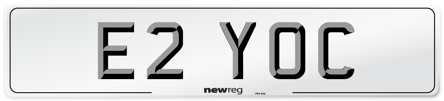 E2 YOC Number Plate from New Reg